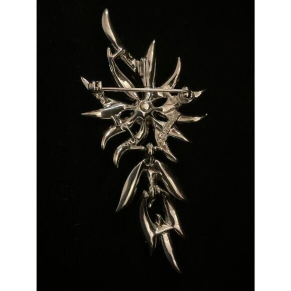 Vintage 1970 Sarah Coventry Rhinestone Starburst Brooch Silver-Tone Metal - Picture 7 of 16
